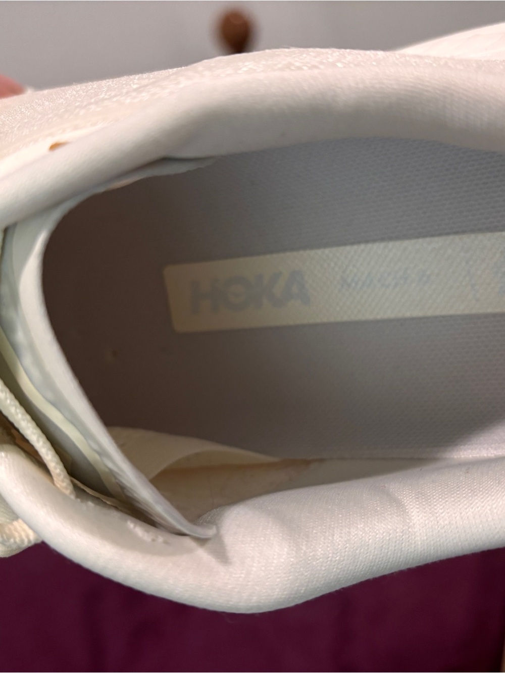 Hoka Mach 6  Running Shoes — Pale Cream Lightweight Trainer women’s 9b - Picture 7 of 8